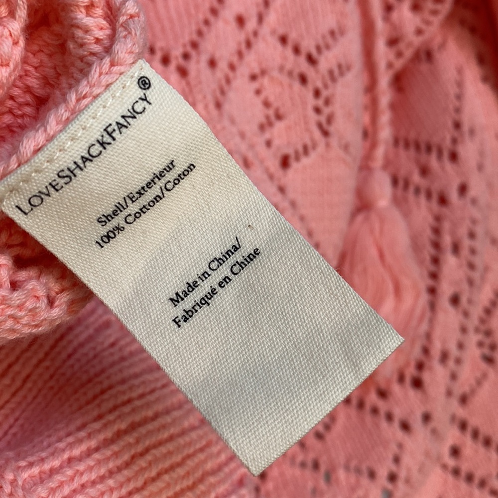 Loveshackfancy pink open knit sweater xs - Picture 7 of 7
